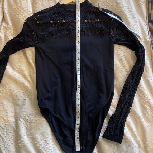 F21 plus size body suit stretch black long sleeve - Picture 6 of 9